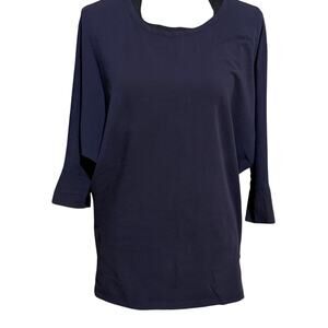 Elegantees Dark Blue Navy Dolman Sleeve Top Women's M Medium